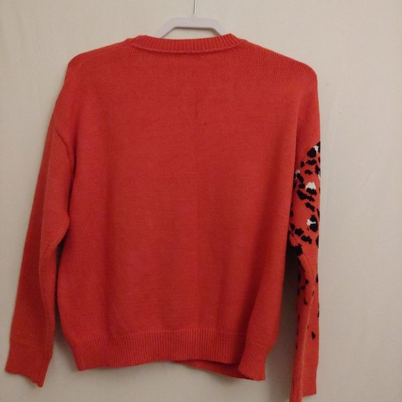 Minkpink orange leopard soft comfy long sleeve sweater XS - Picture 7 of 8
